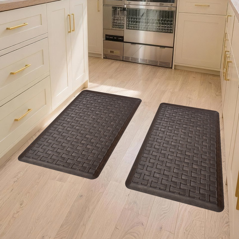  Tapis de cuisine antidérapant et antidérapant , Rectangle 1 pi 5 po x 2 pi 4 po + 1 pi 5 po x 2 pi, Brun