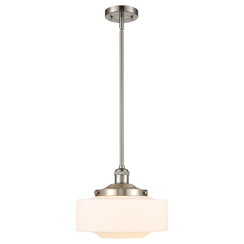 Mini luminaire suspendu suspendu à 1 lumière Franklin Restoration - Bridgeton - ampoule non incluse - abat-jour, Blanc mat