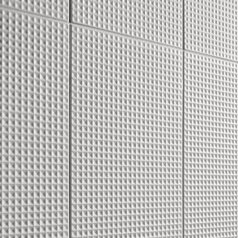 Level Waffle 7.87" x 15.74" Ceramic Patterned Tile, White