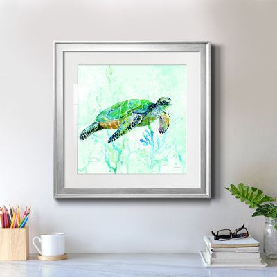 Sea Turtle Swim I - reproduction d'art sur papier encadrée