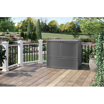 Suncast 195 Gallon Resin Lockable Cabinet Deck Box by Suncast