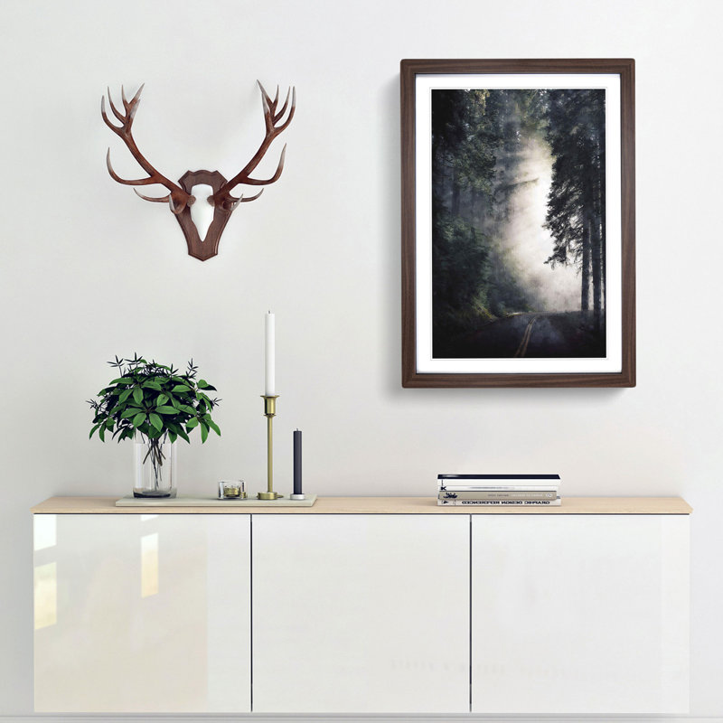 Forest Light - Picture Frame Painting Print, 63cm H x 45cm W x 2cm D, Walnut Framed