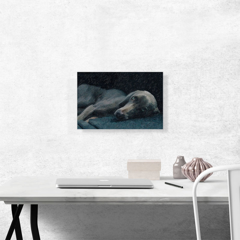 Weimaraner Dog Breed - Reproduction d'art sur toile tendue, H 12 po x l 18 po x 1,5 po