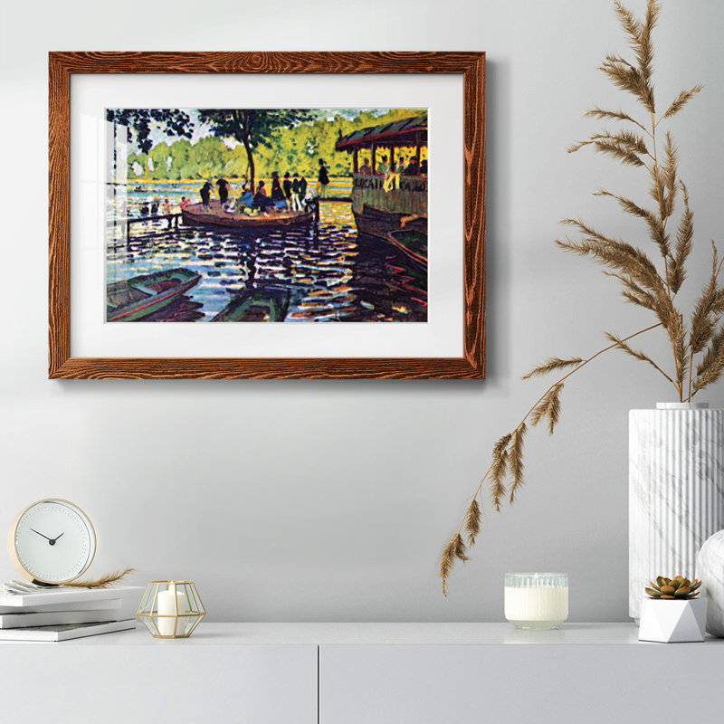 La Grenouillère par Monet, reproduction d'art encadrée, Érable, H 28 po x l 42 po x P 1,5 po