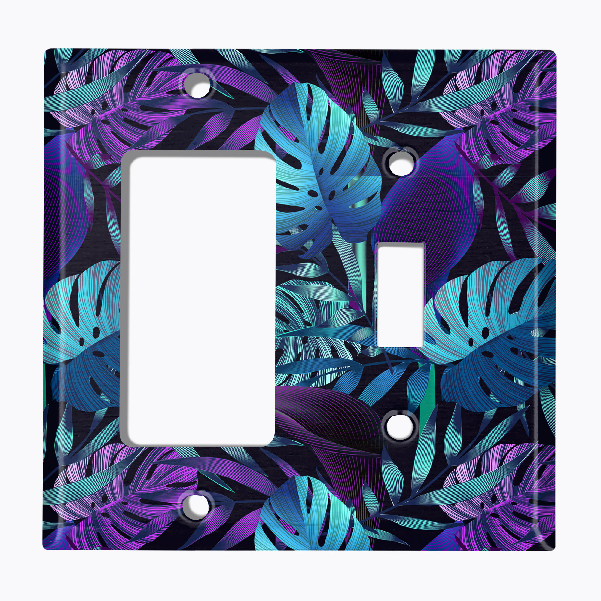 WorldAcc Metal Light Switch Plate Outlet Cover (Jungle Leaves - Single ...