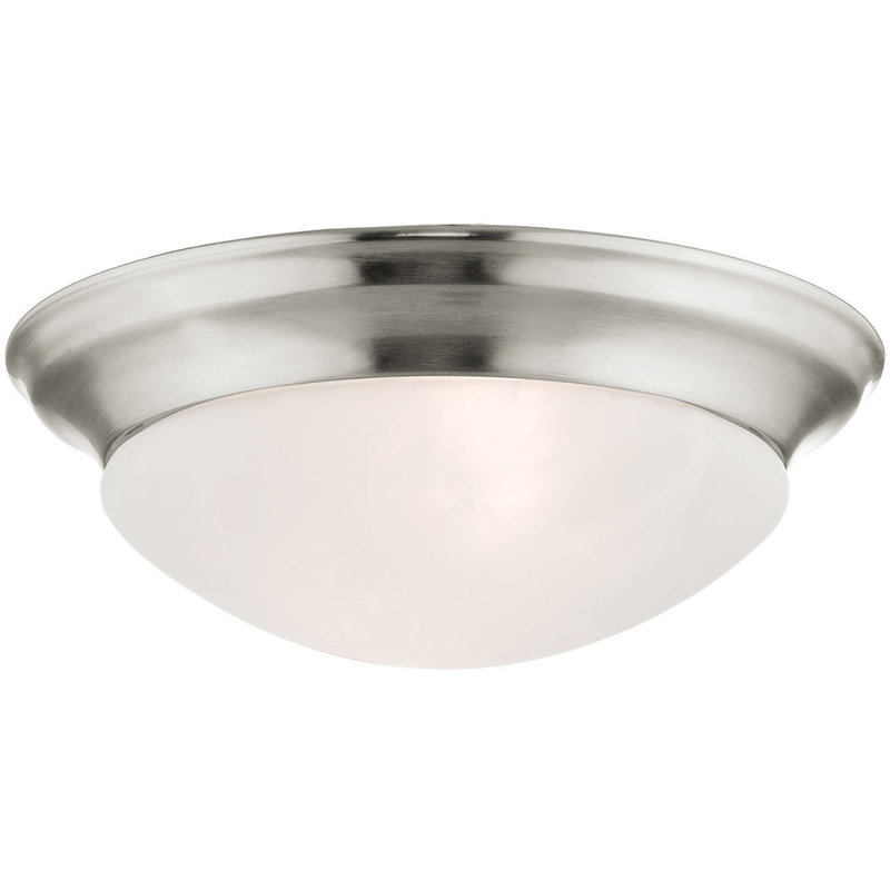 Patternsin Glass Flush Mount, Brushed Nickel