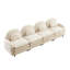 Canapé à 4 places en tissu beige et beige, doux comme un nuage, dossier / accoudoirs courbés, coussins lombaires courbés, conception modulaire et coussin de soutien à double couche-735251391