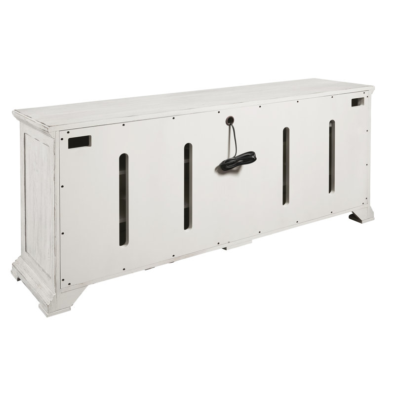Chalky White 4-Door Maple Wood Entertainment Credenza