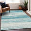 Tapis intérieur / extérieur en polyester tissé à la machine à motif abstrait mâle sarcelle mâle-95999639