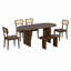 Ensemble de table de salle à manger 6 pièces avec banc, ensemble de chaises de table ovales pour 6 personnes, ensemble de salle à manger de style moderne
