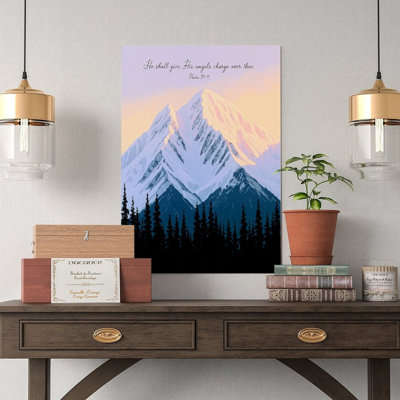 Canvas Wall Art He Shall Give His Angels Charge Scripture Landscape Wall Art Vintage Poster Print Home Decor