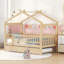 Lit en bois avec lit gigogne simple