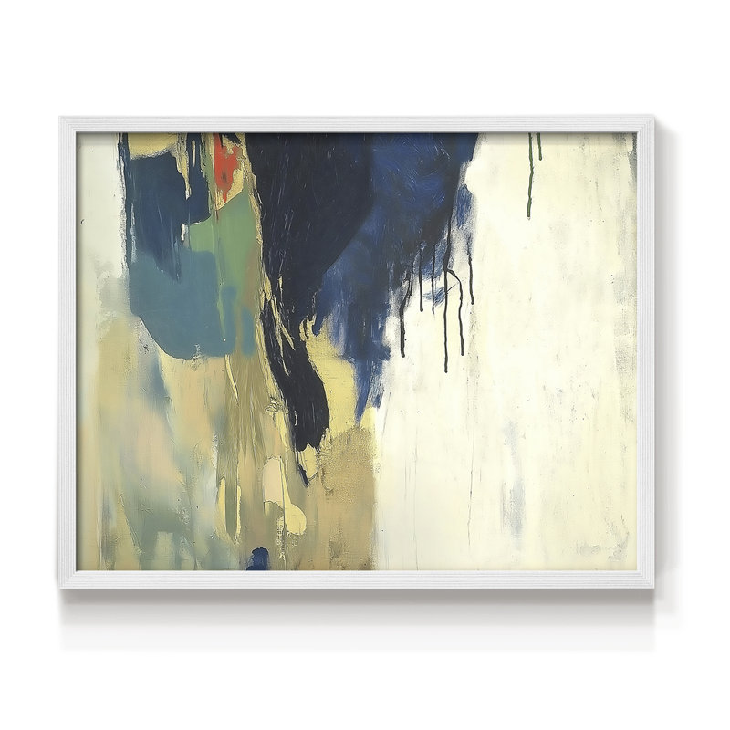Abstrait, série 16, reproduction encadrée, H 16 po x l 20 po, Blanc