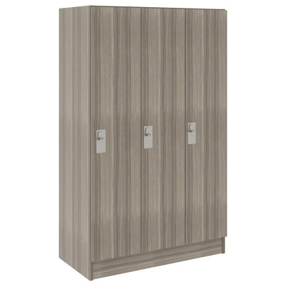 Armoire de vestibule triple à trois compartiments avec porte