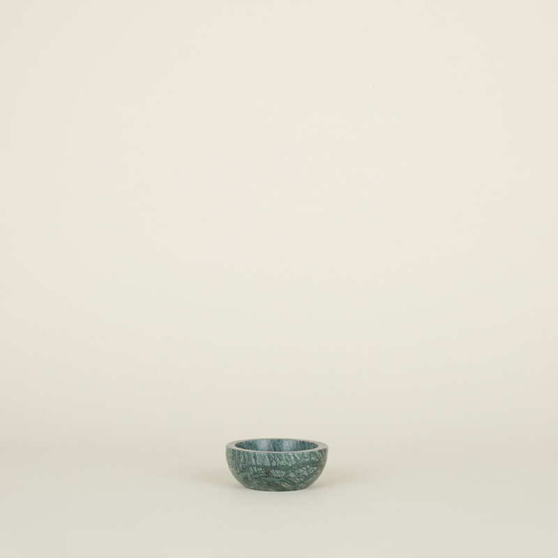 Simple Marble Decorative Bowl, 2" H x 5" W x 5" D, Green