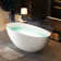 65" x 30" Freestanding Soaking Solid Surface Bathtub Stone Resin Bath Tub with Overflow, Pop-up Drain, Matte White