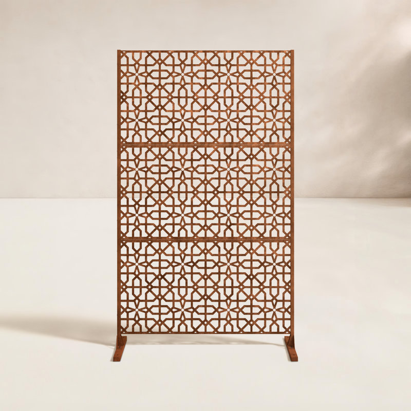 Screen Series Metal Privacy Screen, Brown