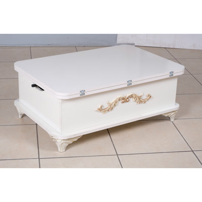 Table basse Rio Smart For Living, table basse à hauteur réglable, blanc 1001