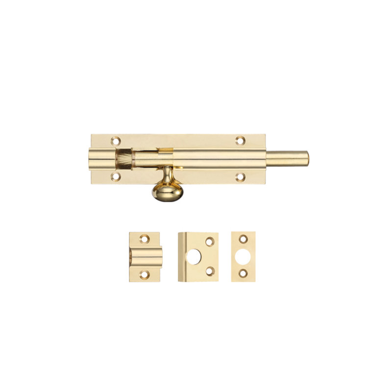 Architectural Barrel Bolt, 10cm H x 3cm W x 1.5cm D, Polished Brass