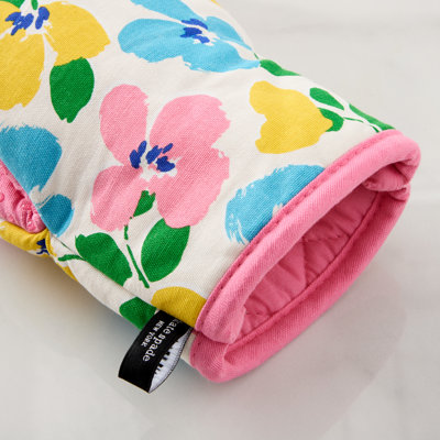 kate spade new york painterly bouquet mini oven mitt 2-pack set, 5.5"x8"