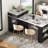 59.5" Kitchen Island With Extendable Dining Table, Kitchen Storage Table With Double-Sided Storage, Kitchen Island With 2 Drawers, Power Outlet, Side Open Shelves, For Kitchen, Dining Room, Black-737488316