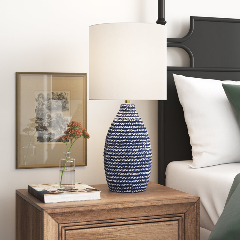 Lampe de table bleue 27 po Avalyn