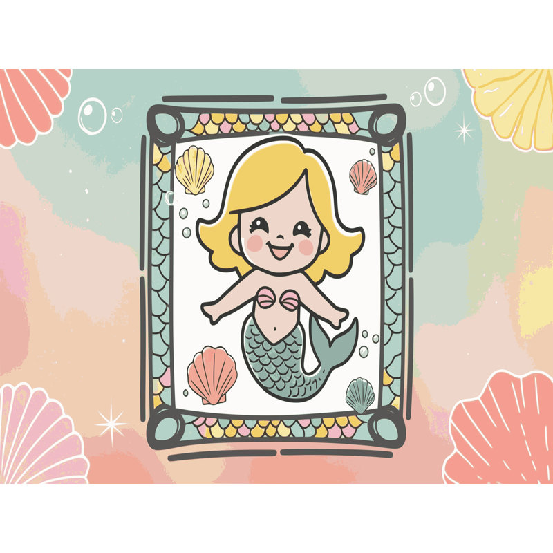 Tapis pour enfants Sunside Sails Mermaids Ocean, Rectangulaire 2 pi x 3 pi