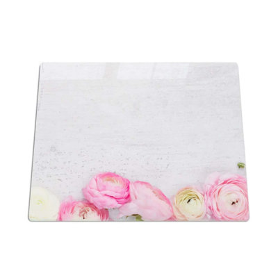 RV Small Stove Top Cover & Cutting Board - Pink Peony