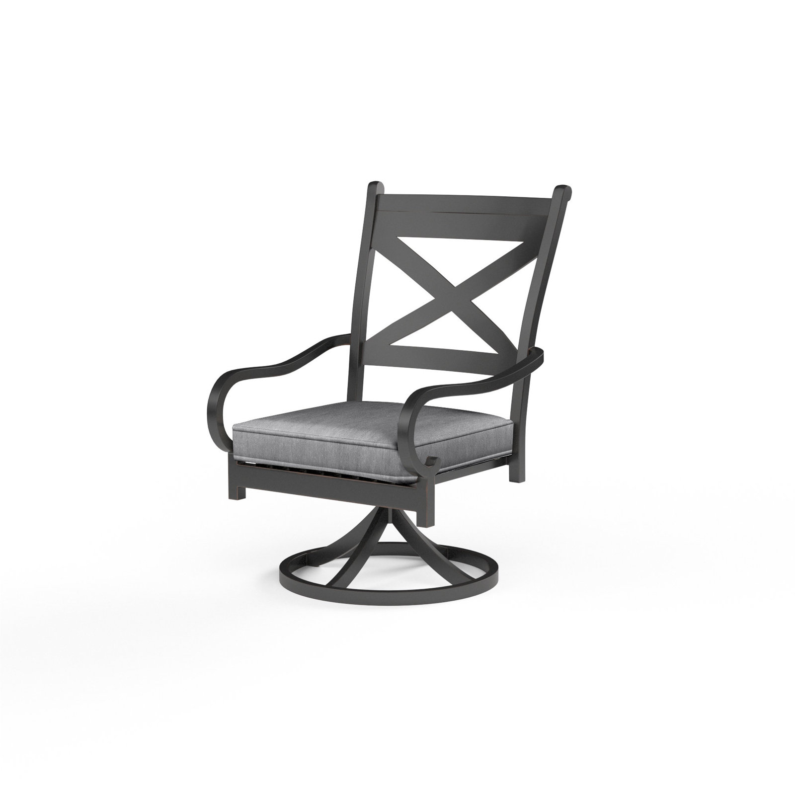 Monterey Swivel Sunbrella® Aluminum Patio Armchair, Canvas Granite Sunbrella® Canvas