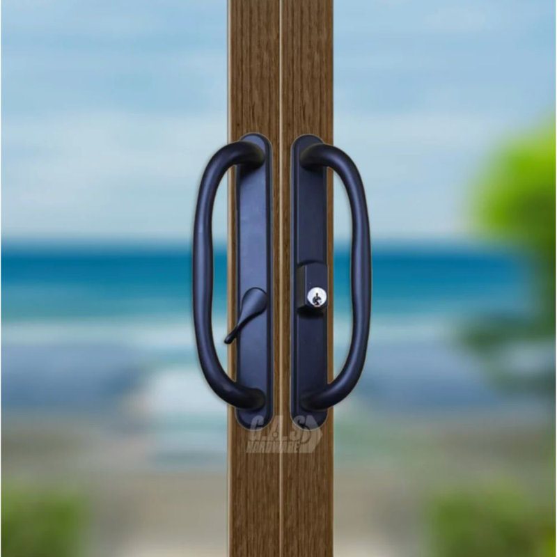 Remplacement de l'ensemble de poignées de porte de patio coulissantes en verre 10 po Olympus, Noir