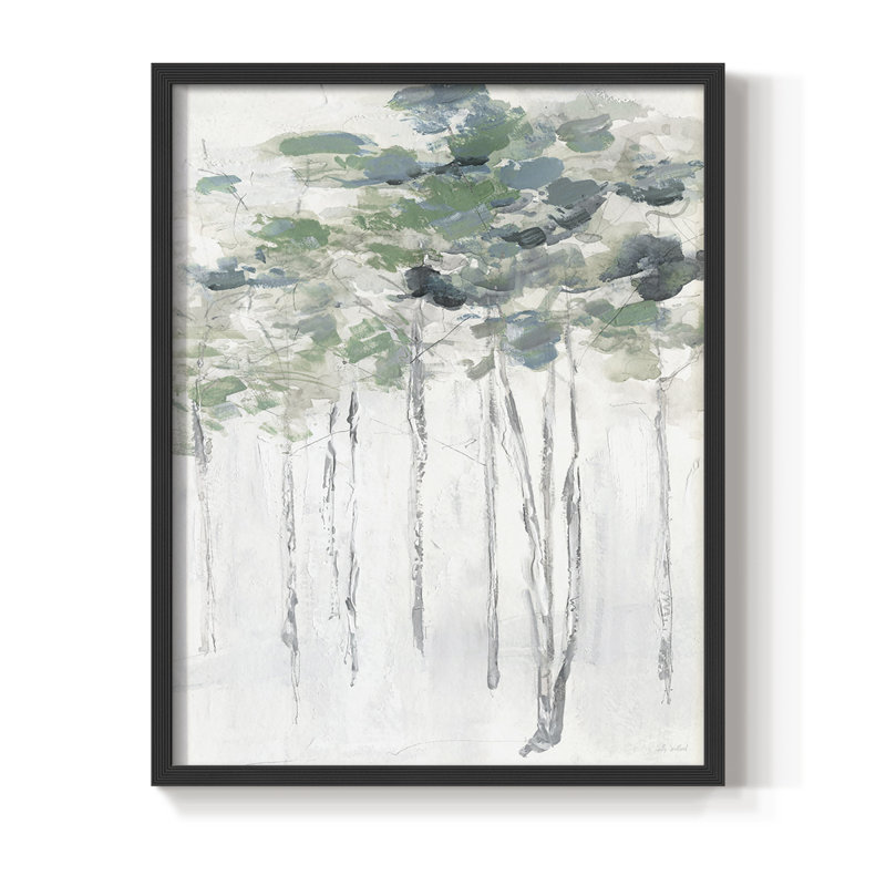 Impasto Tree Line II, reproduction encadrée - bois massif, Noir, H 11 po x l 9 po