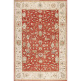 Essence Hand Knotted Wool Area Rug in Red