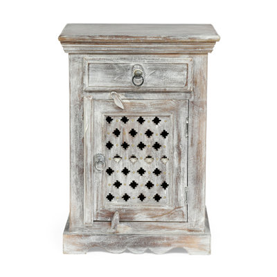 WOODEN NIGHTSTAND WITH 1 DRAWER 1 DOOR
