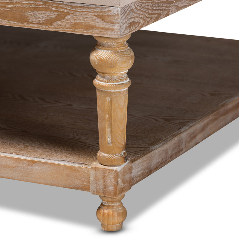 Adger Upholstered Ottoman, Beige