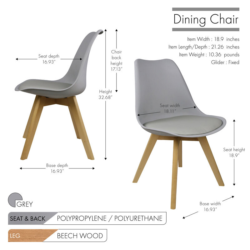 Elmsall Upholstered Dining Chair, Grey