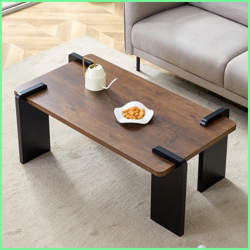 Table basse en noyer MDF pour petits espaces, facile à nettoyer et amp; Table de salon peu encombrante