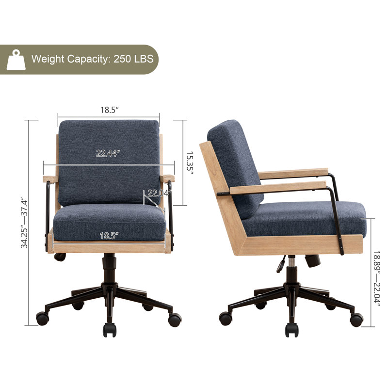 Chaise de bureau Camelo, Bleu