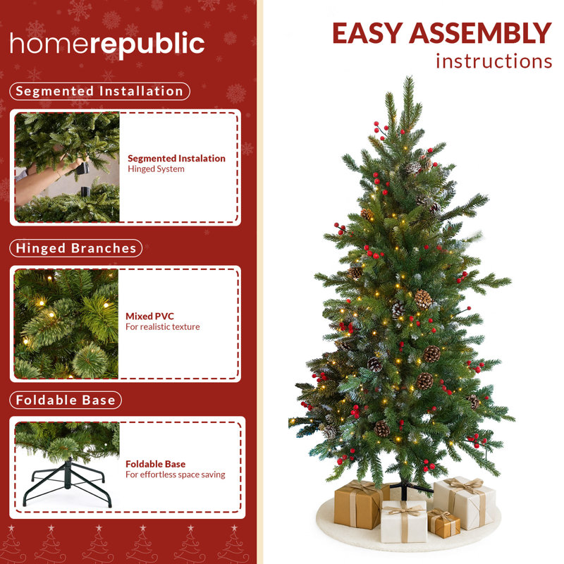 Acorns and Berries LED light up Christmas Tree SX3605, 5.91' H