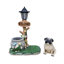 Statue de planteur de chien carlin assis