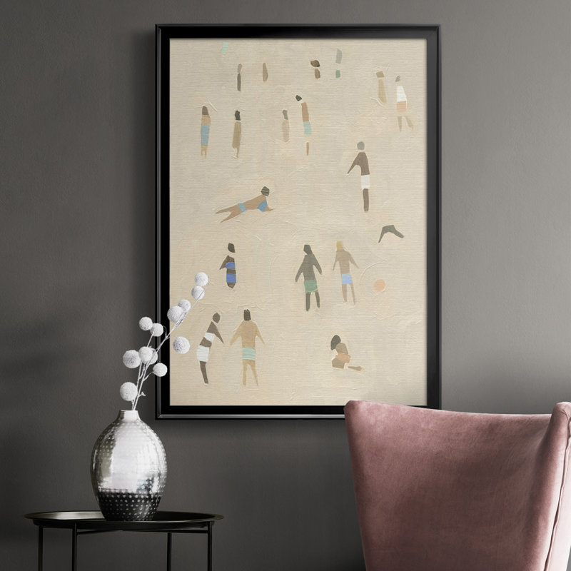 Beach Goer II Beach Goer II - reproduction d'art sur toile encadrée, Cadre noir, H 24,5 po x l 18,5 po x P 1 po