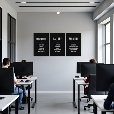 3-Piece Inspirational Wall Art Set - 12X16 Inch Motivational Canvas Prints With Wooden Frame, Positive Affirmations Quotes Wall For Office & Home, Ready To Hang Office Decor, Inspirational Wall Decor