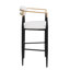 Ensemble de 2 tabourets de bar, tabourets de bar rembourrés à hauteur de comptoir avec dossier et pieds en fer pour îlot de cuisine, assise en tissu d'une capacité de poids de 260 lb-491623233-491623245