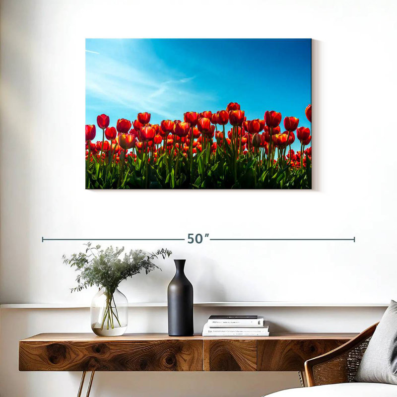Fleurs de tulipes rouges Harnek, H 24 po x l 36 po