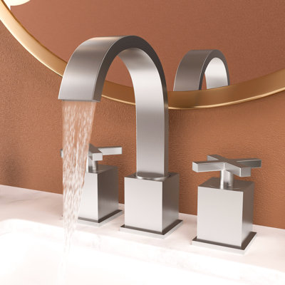 Bathroom Faucet With 2 Handles And Pop Up Drain - Matte Black, Made Of Solid Brass Stainless Steel, Water Supply Lines For A Stylish Sink Handle Lavatory In Brushed Nickel Steel Build, Functional