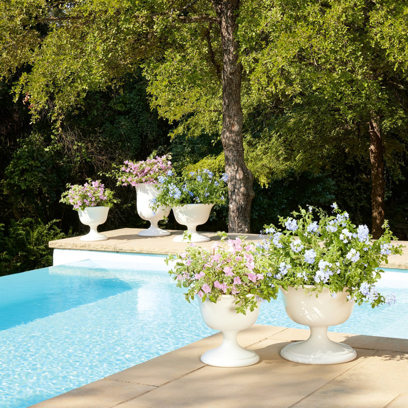 Vase Villa Calice - blanc mat, H 21,5 po x l 12,25 po x P 12,25 po