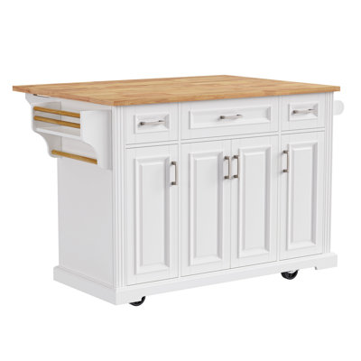Mediun Kitchen Island With Drop Leaf And 3 Drawers