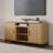 Modern Ember Rochester TV Stand in White Oak - Holds 60" TVs, 2 Cabinets, 3 Adjustable Shelves