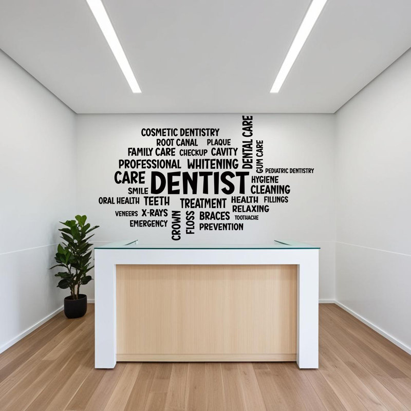 Soins dentaires, autocollant mural, dents, adhésif mural, dents, autocollant mural, 21 po x 35 po, Bleu glacier