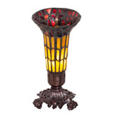 7.5"High Stained Glass Pond Lily Victorian Mini Lamp