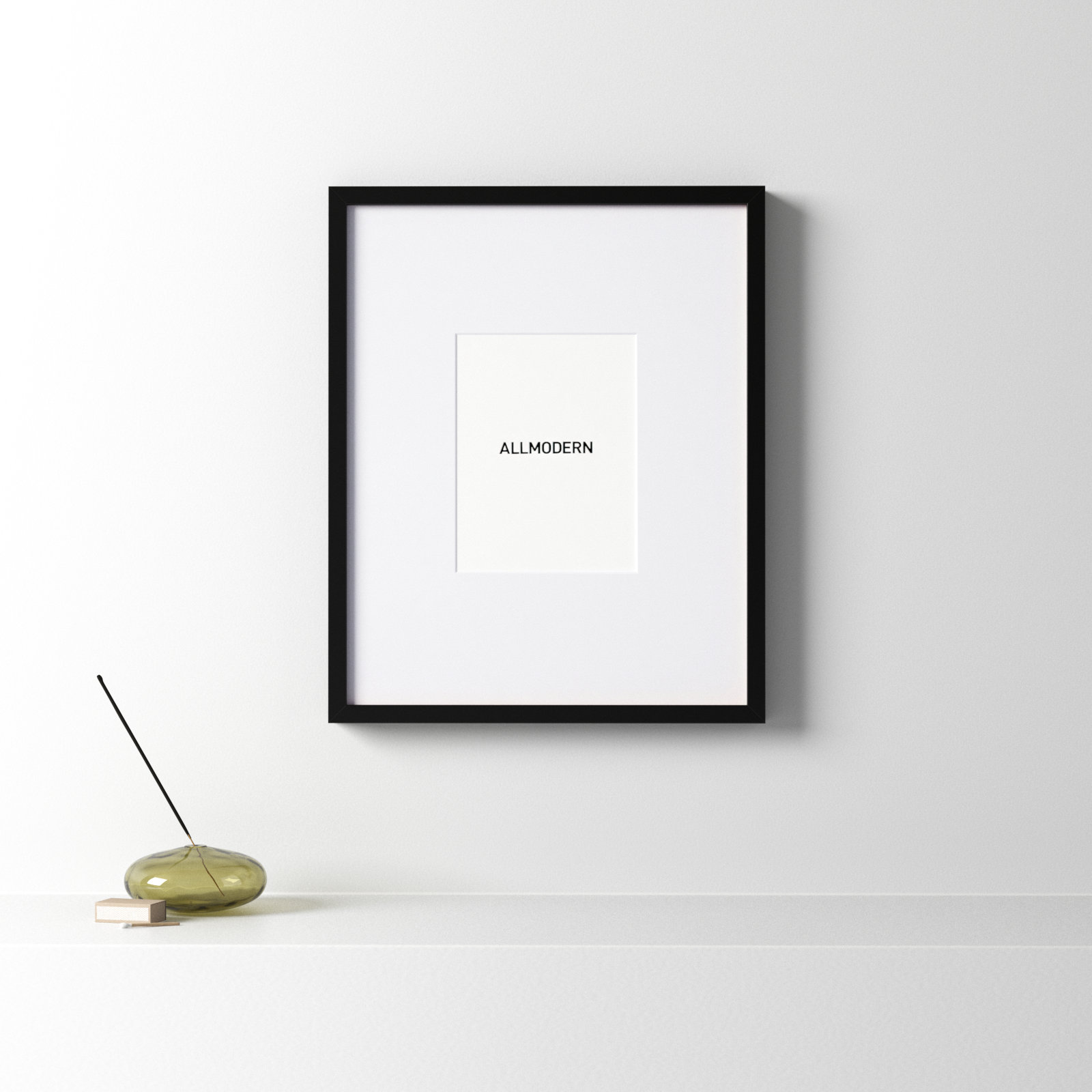 Capullo Wood Matte Picture Frame with Mat, 8" x 10", Black, 16" x 20"